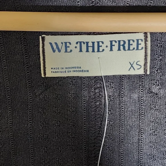 Free People Charcoal Long Sleeve Top - Picture 5 of 5